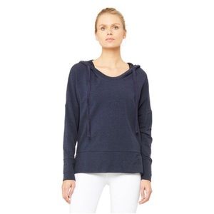 Alo Yoga Fluid Hoodie Tunic in Navy Heather, Small
